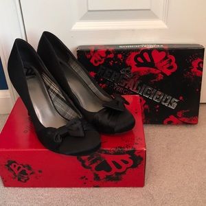 Fergalicious Black Satin Pumps